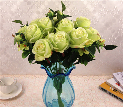 厂家直销法国玫瑰花束仿真花 室内外花卉装饰 婚庆类花墙背景